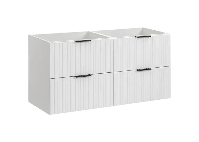 Meuble de salle de bain suspendu sous double vasque ADEL BLANC 120 cm