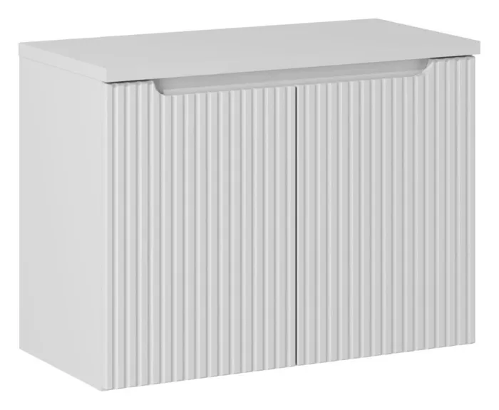 Meuble sous vasque suspendu 2 portes avec le plan NOVA BLANC 80 CM