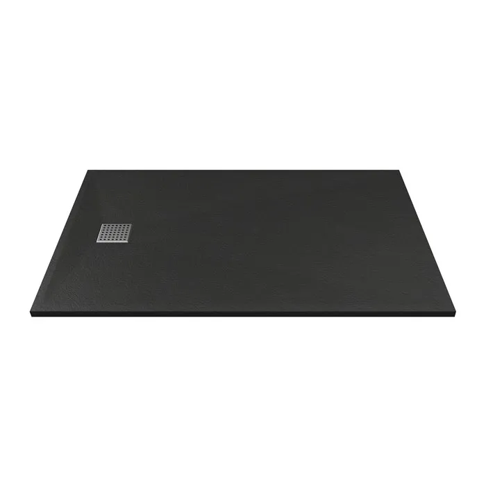 Receveur de douche extra plat à poser ou à encastrer recoupable en résine SMC - Noir - 160 x 90 cm - MIRNOSA