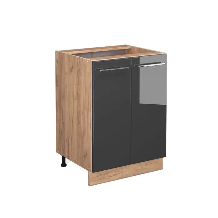 Vicco Meuble bas de cuisine Anthracite Haute brillance 60cm sans PT