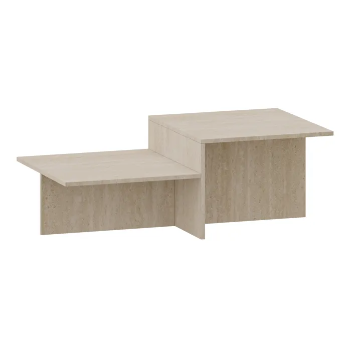 Table basse Taniena 100 x 55 x 35 cm travertin en.casa