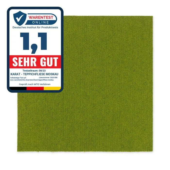 Dalles de moquette autoportantes Moscou, Vert 50 x 50 cm
