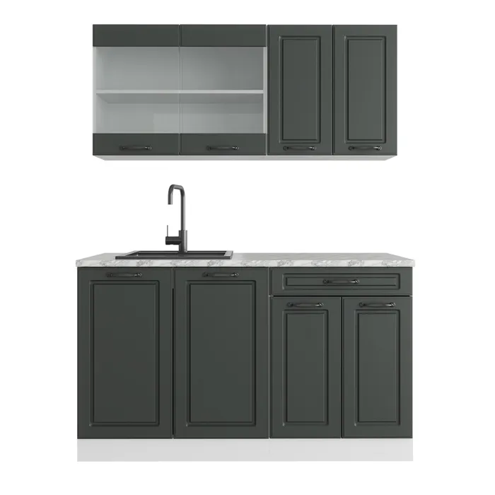 Vicco Cuisine Anthracite maison de campagne/blanc 140cm sans PT