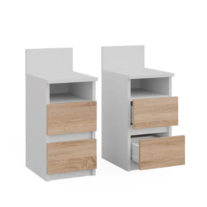 Vicco Table de nuit Blanc/Sonoma 25x59.1cm Lot de 2
