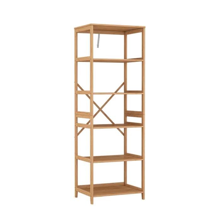 Vicco Bibliothèque Bambou 48.3x140.3cm avec 6 compartiments
