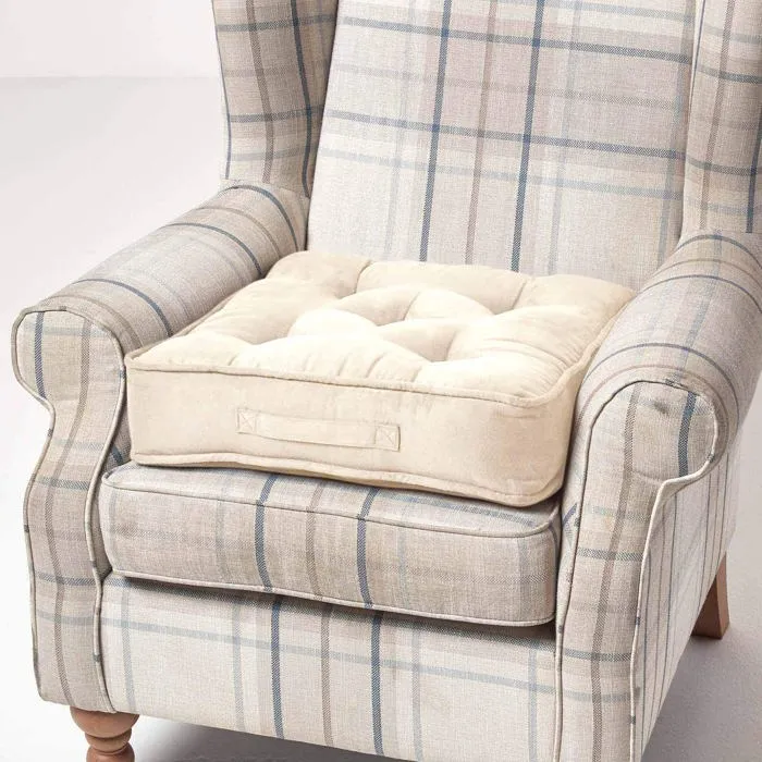 Coussin D'assise Rehausseur En Suédine Crème, 50x50x10cm - Homescapes