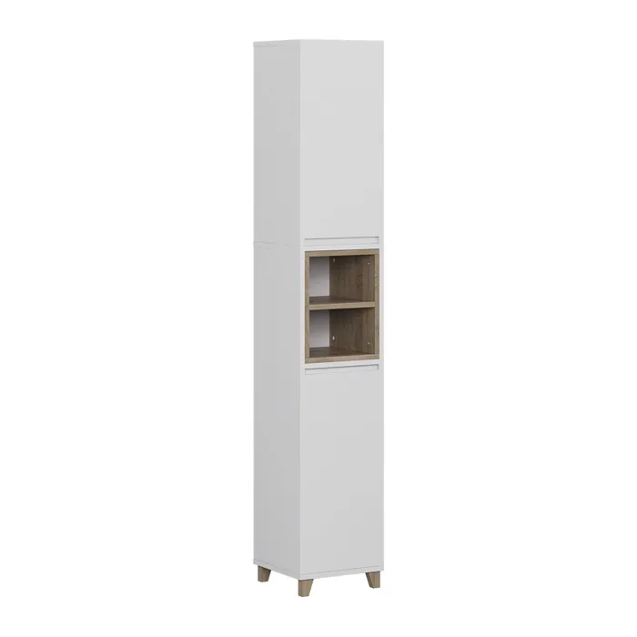 Vicco Meuble salle de bain blanc/chêne 30x170cm avec 2 portes