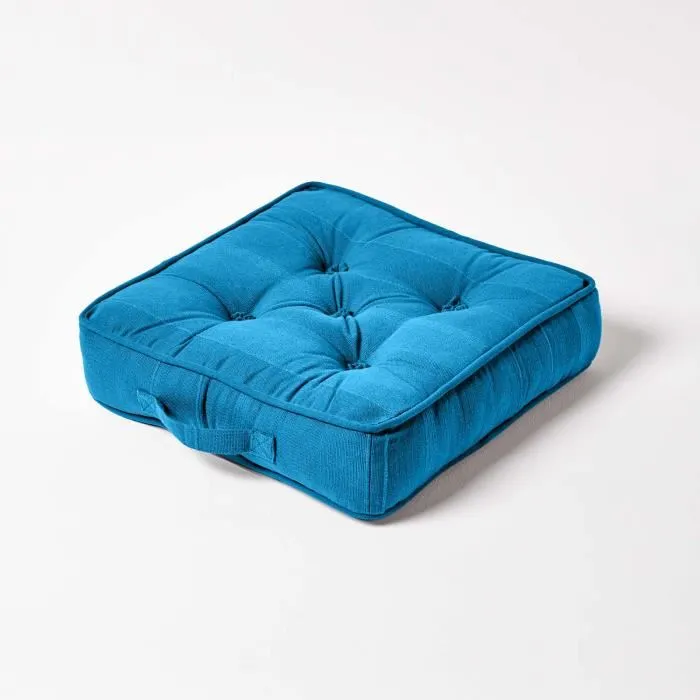 Coussin De Sol Turquoise Rajput Tissé Main - Homescapes