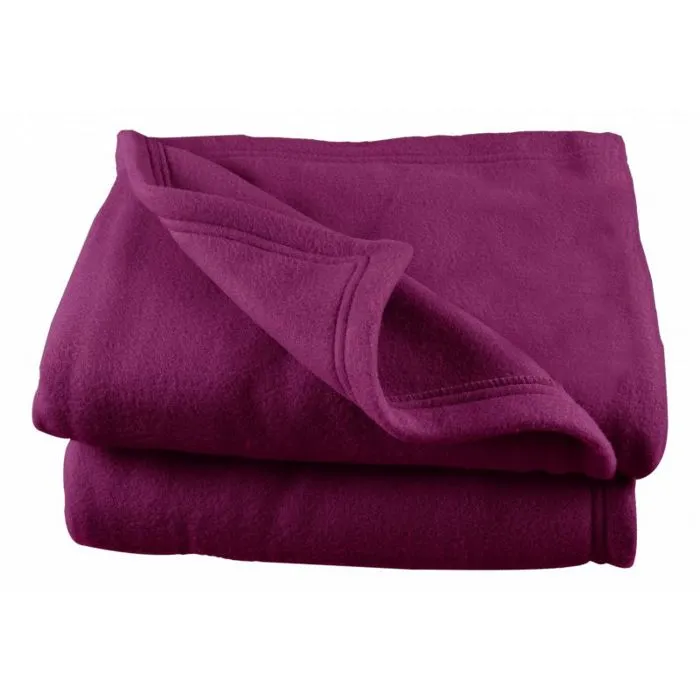 Couverture Polaire 240 X 260 Cm "grande Largeur" Prune