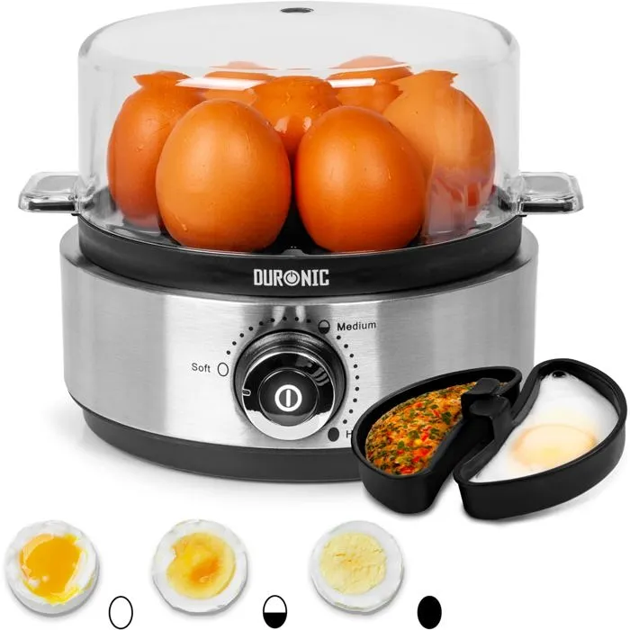 Cuiseur À Oeufs 1 À 7 Oeufs Thermostat Et Minuteur Pour Obtenir Oeufs Durs Ou Mollets Ou À La Coque Duronic Eb40 Bk