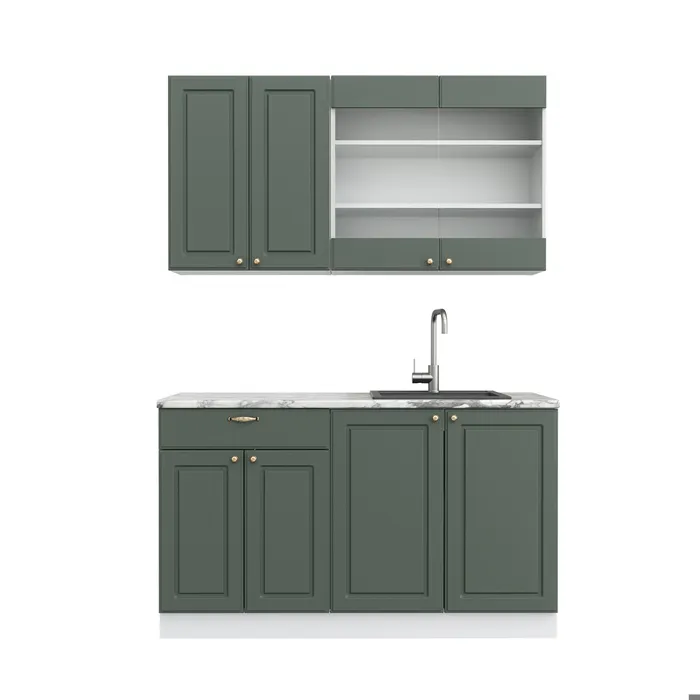 Vicco Cuisine Vert-Or Landhaus/Blanc 140cm sans PT