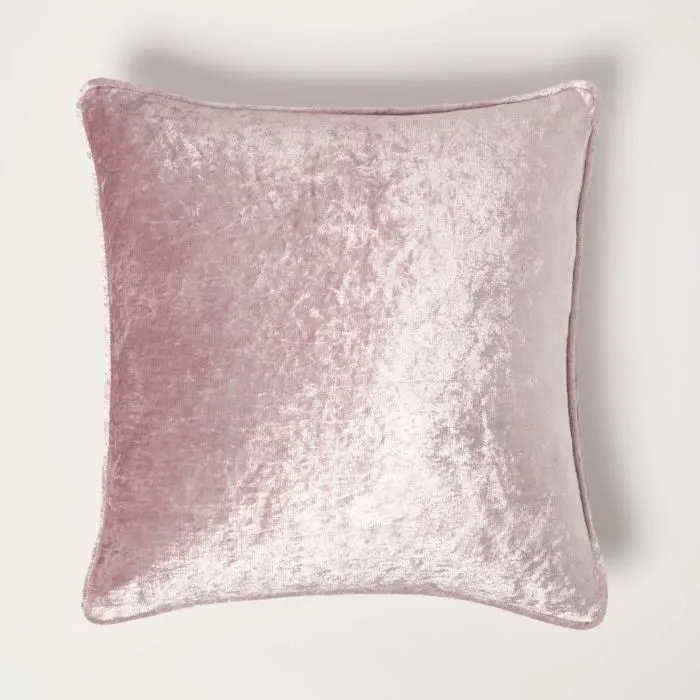 Housse De Coussin En Velours Martelé Rose Poudré, 60x60cm - Homescapes