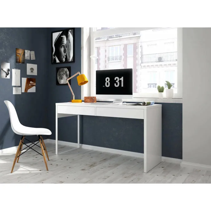 Bureau,effet Bois,blanc,138x50h75 Cm