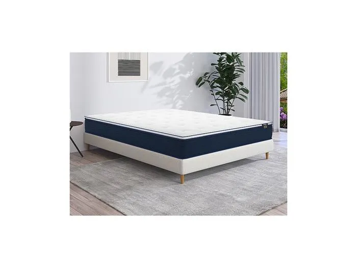 Matelas 140 x 190 cm ressorts ensachés et surmatelas intégré ép.24cm - ALTIER de YSMÉE