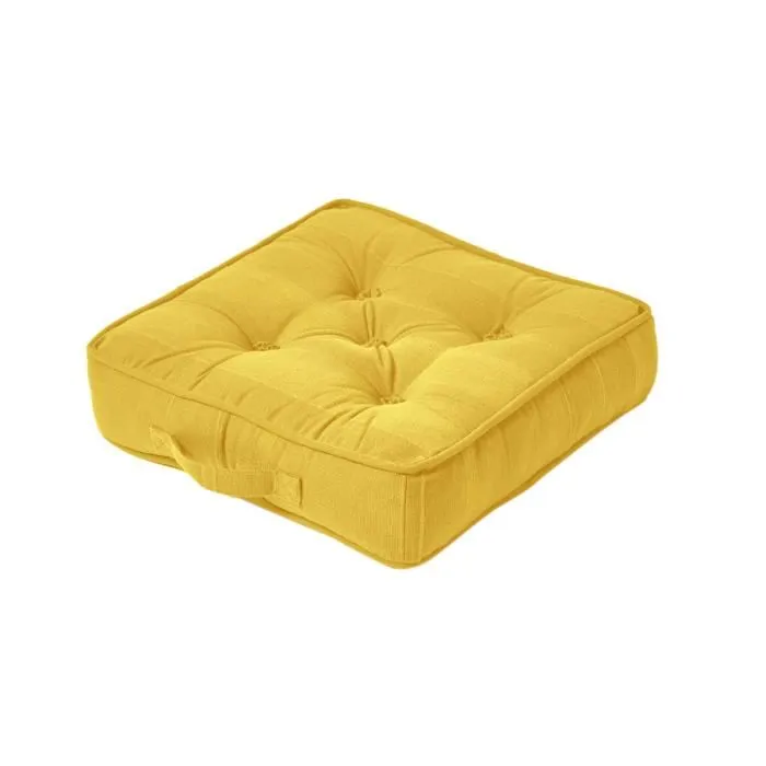 Coussin De Sol Jaune Rajput Tissé Main - Homescapes