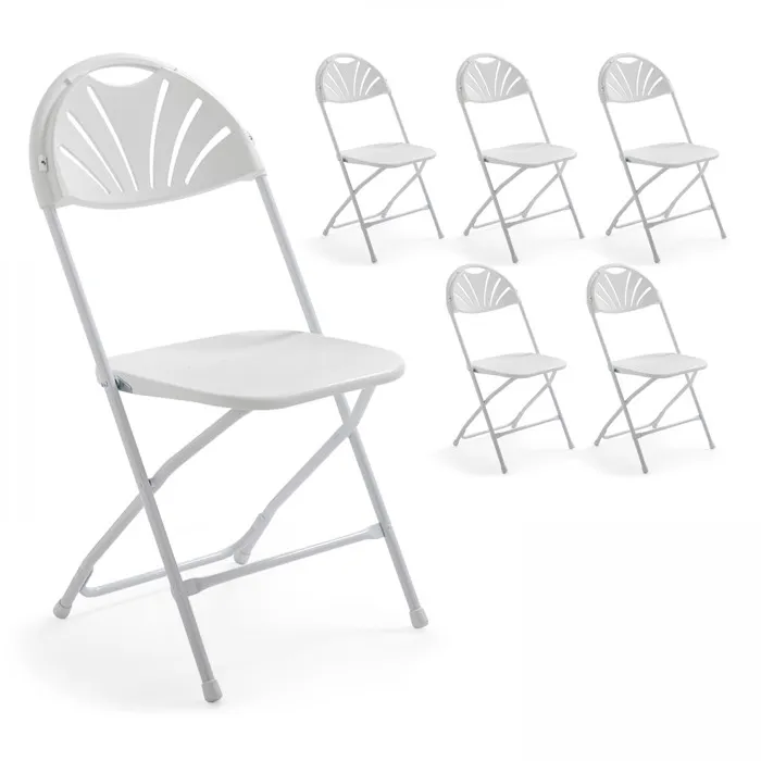 Chaise pliante x 6 blanche Oviala