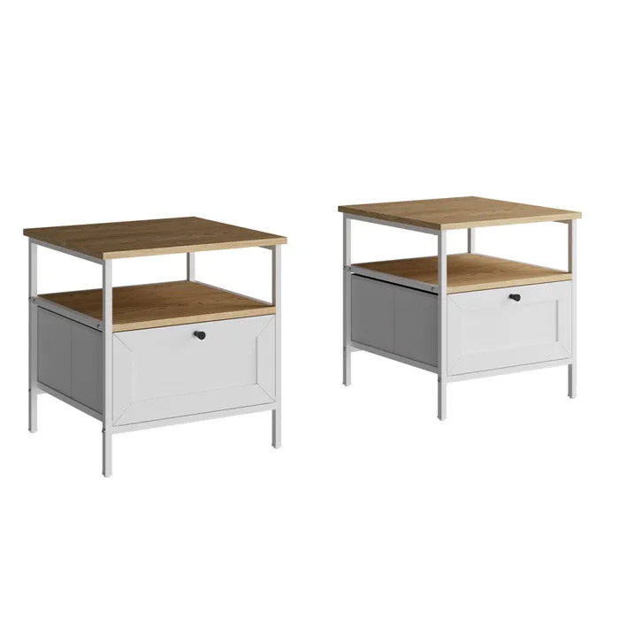 Vicco Table de nuit Blanc 45x47cm Lot de 2