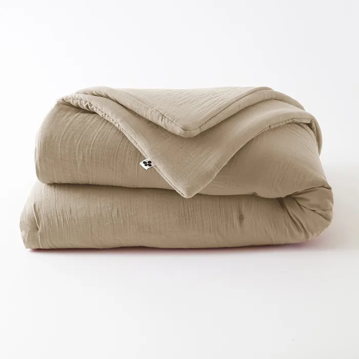 Édredon 150 x 150 cm Double Gaze de Coton GAÏA Ficelle