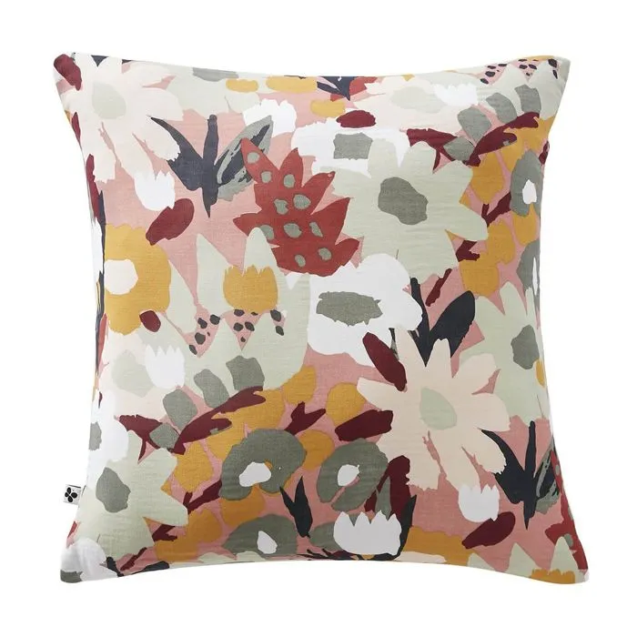 Sarah - Taie D'oreiller 60x60cm Gaze De Coton Imprimé Rose Imprimé Floral