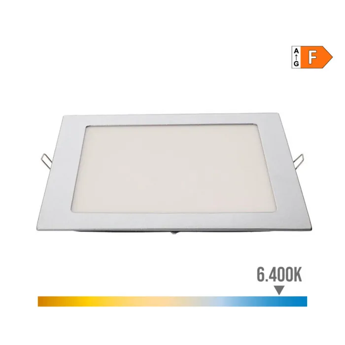 Downlight LED Encastrable Carré - 20W - 6400K - 1500lm - Chrome - 22x22cm - 31583