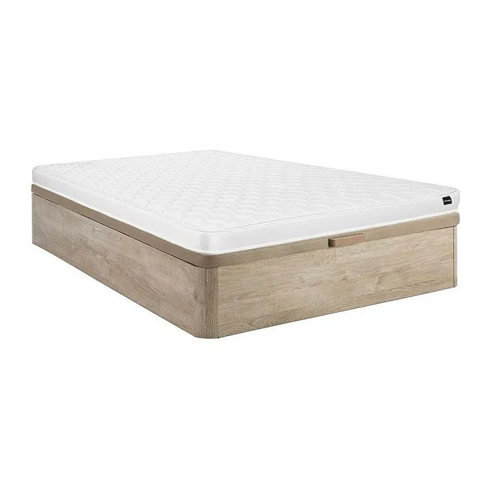 Ensemble 120 x 200 cm sommier coffre naturel clair + matelas mousse ép.15cm - DANAE II de YSMÉE