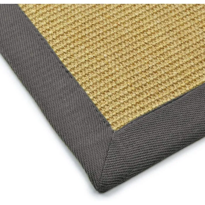 Tapis Sisal Amazonas Nature Bordure: Graphite 40 X 60 Cm