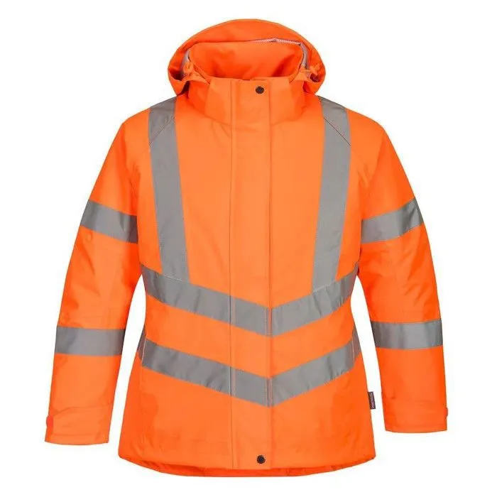 Parka de travail hiver haute visibilité matelassée Femme Portwest Orange Fluo L