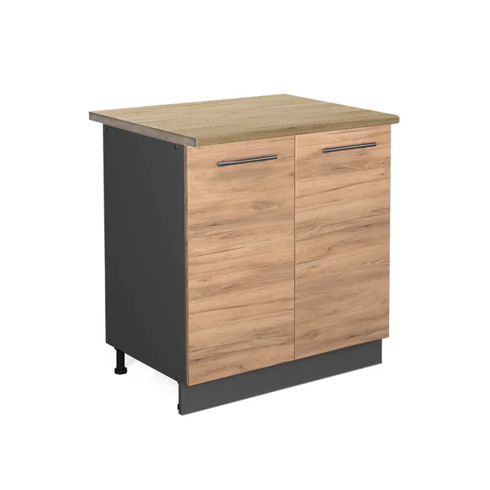 Vicco Meuble bas de cuisine Chêne doré/Anthracite 80cm plan de travail Chêne doré
