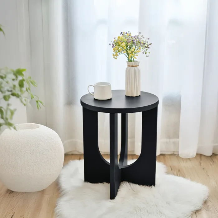 Table d'appoint Kysdajore 50 x 40 cm noir en.casa