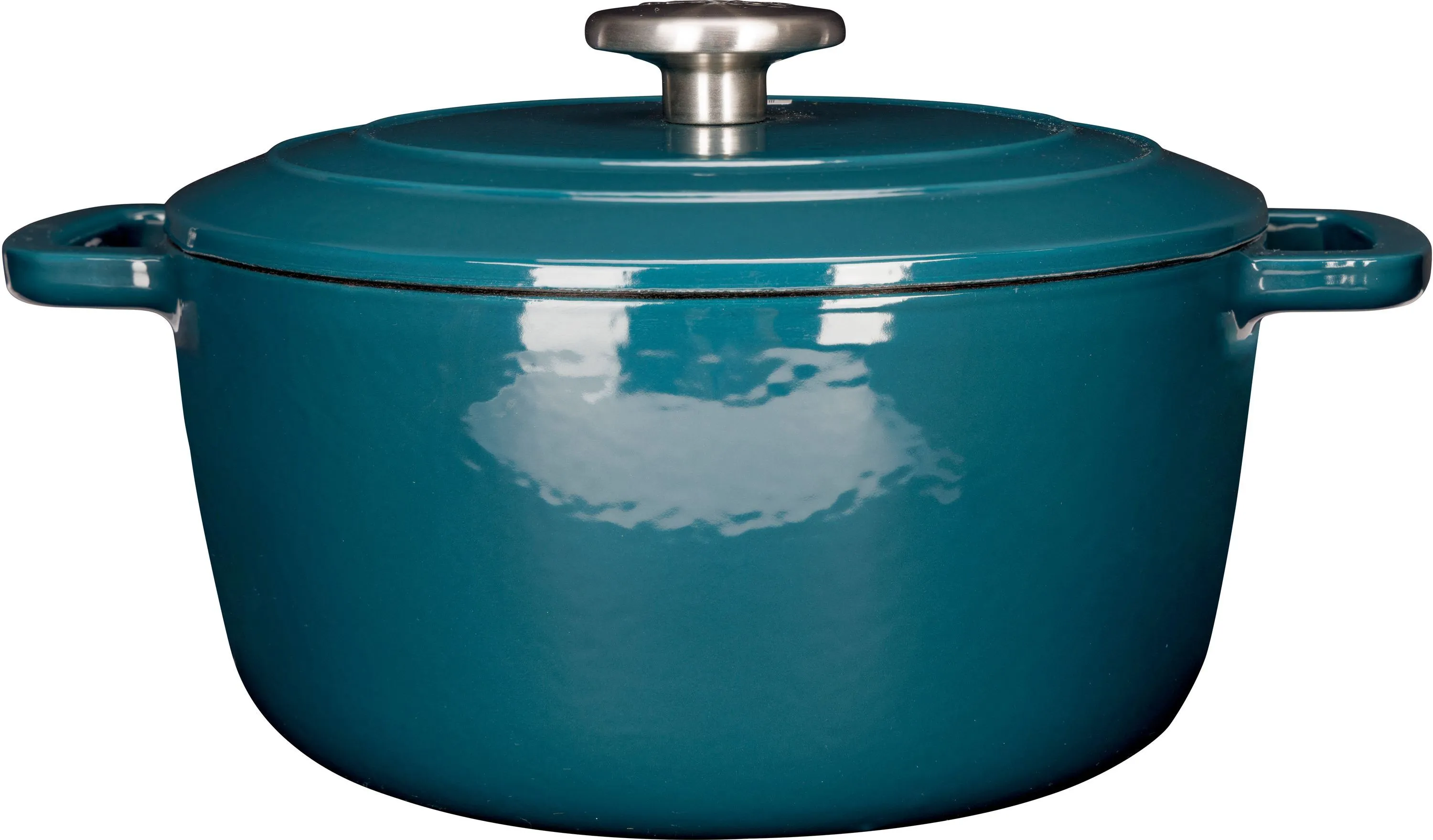 Cocotte Avec Couvercle - Fontestic - Fonte Émaillée- Ø24 Cm - 4,6 L - Tous Feux Dont Induction - Bleu