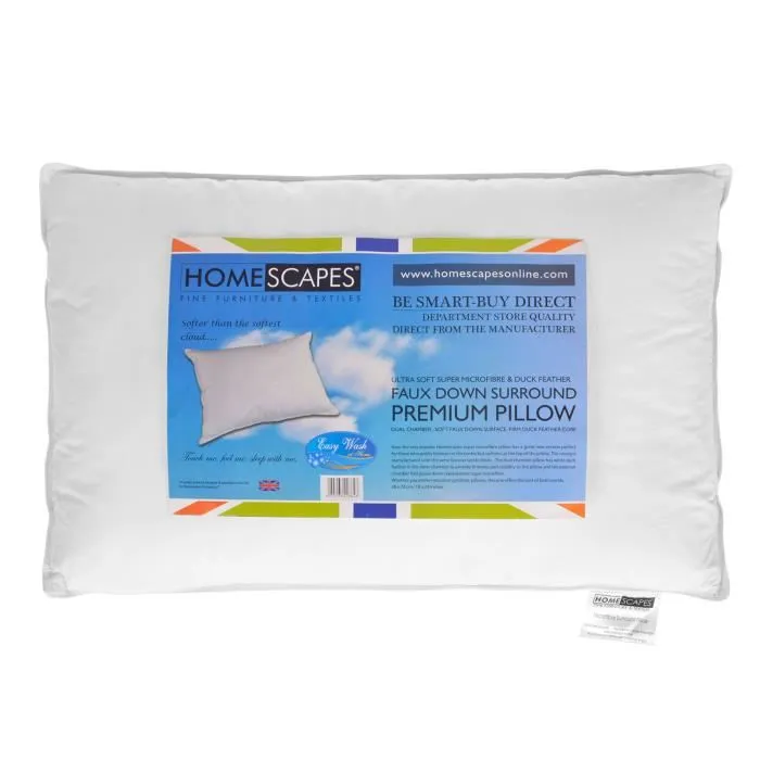 Oreiller 50x75cm - Double Garnissage - Super Microfibre - Homescapes