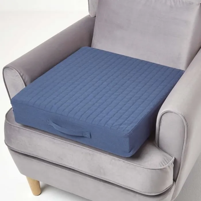 Coussin D'assise Déhoussable En Coton, Bleu Marine - Homescapes
