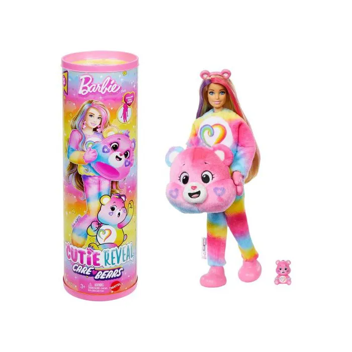 Poupee Barbie Cutie Reveal Bisounours Toutensemble 10 Surprises - Costume Peluche Animal - Poupée Mannequin - Mattel - J