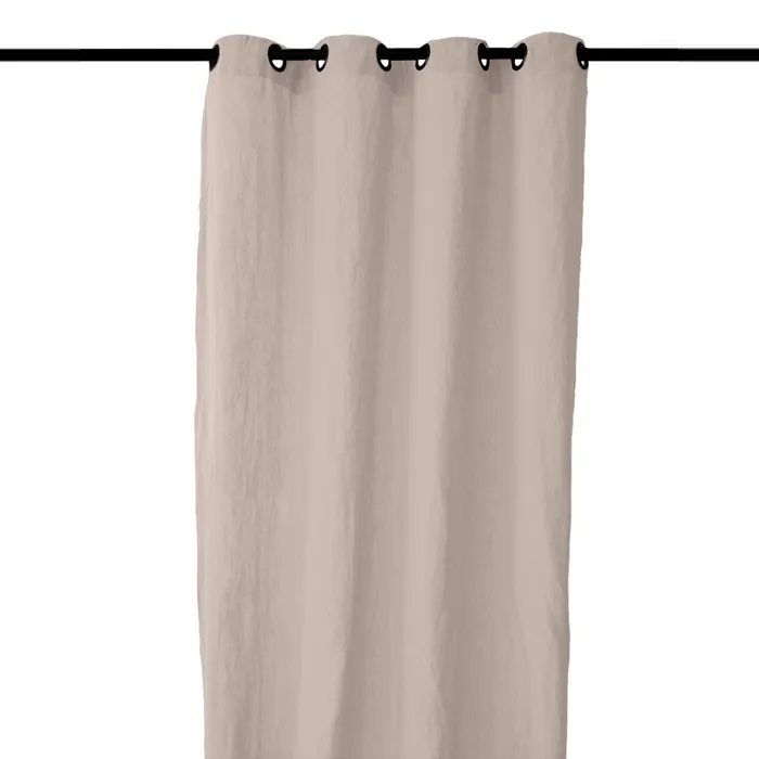 Rideau 8 Œillets 140x280 Cm Opera Deco 50% Lin Et 50% Coton Beige Ficelle