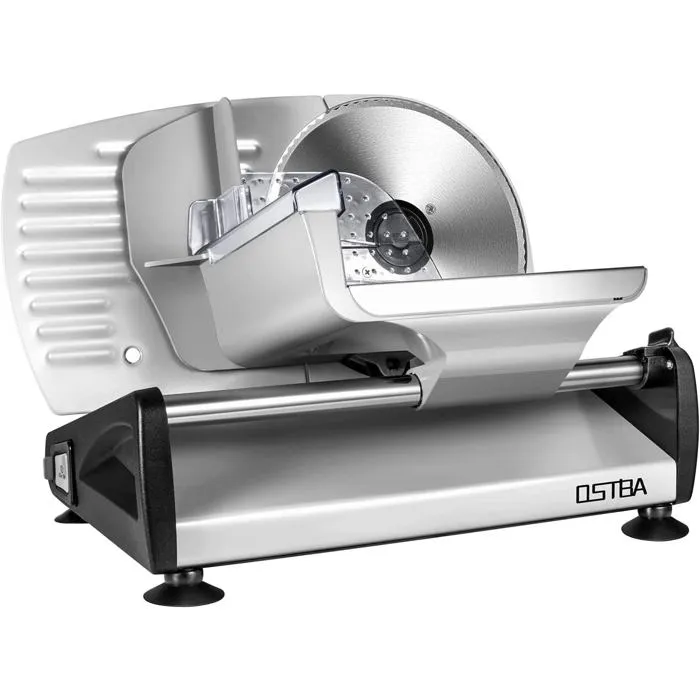 Trancheuse Électrique, 150 W, Lame 19 Cm, Coupe 0-15 Mm, Argent