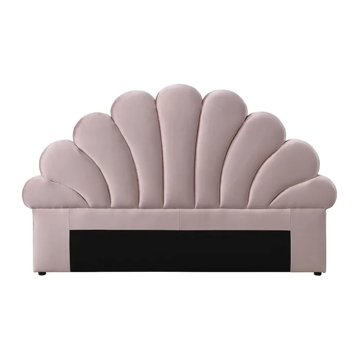 Tête de lit coquillage - 160 cm - Velours - Rose - MOANA
