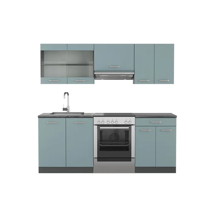 Vicco Cuisine Bleu-gris/anthracite 200cm, PT Anthracite