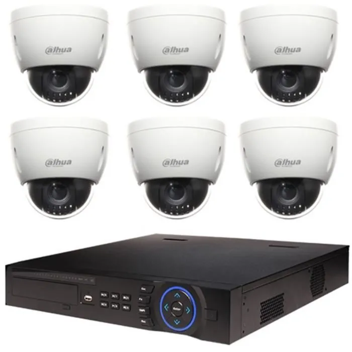 Kit de Vidéosurveillance Dahua Enregistreur DVR et 6 Mini Caméras Dôme Analogiques HDCVI