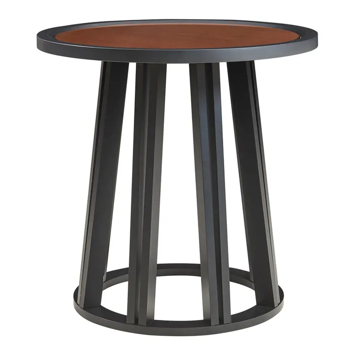 Table d'appoint Burgess 51 x 51 cm noir / effet noyer en.casa