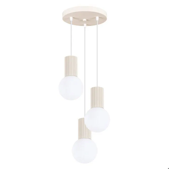 Suspension en Aluminium/verre - ORBIS 3P - Beige - IP20 - 8 - G9