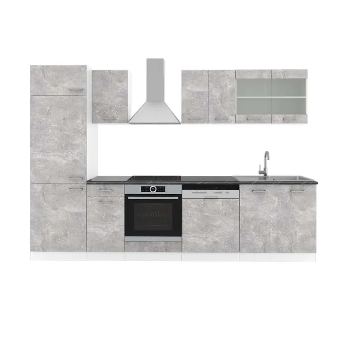 Vicco Cuisine Béton/blanc 300cm, PT Anthracite