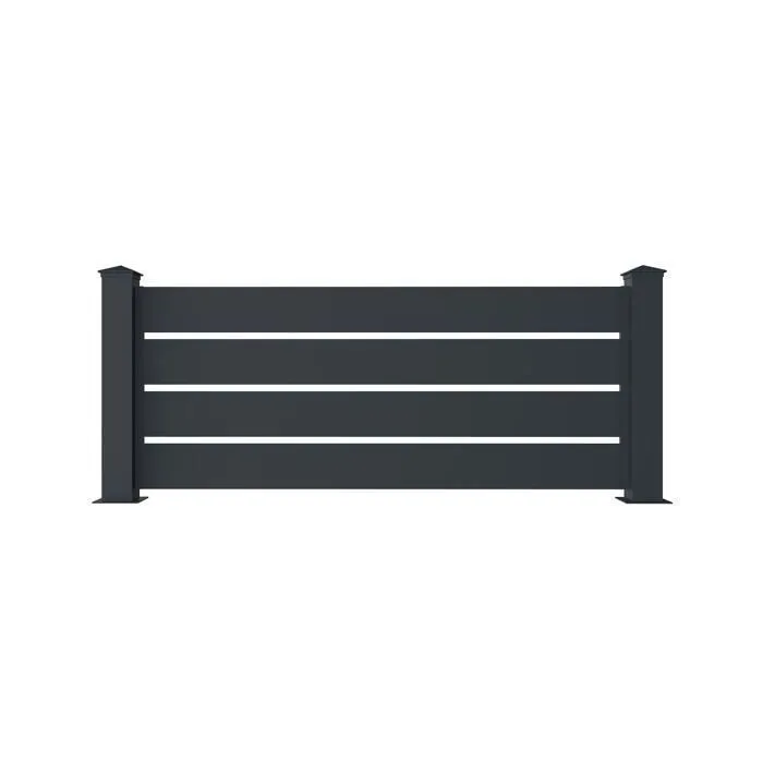Lot de 5 clôtures aluminium 1,9m VOGEL H.90cm gris