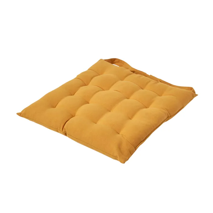 Galette De Chaise Capitonnée Jaune Moutarde 40x40cm - Homescapes