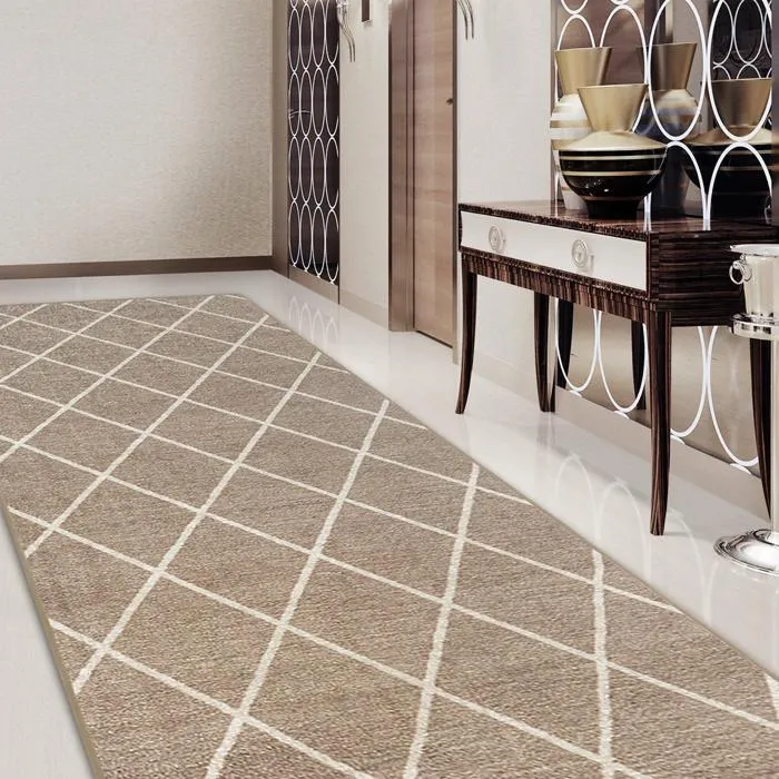 Tapis De Couloir Cosenza Beige 80 X 250 Cm