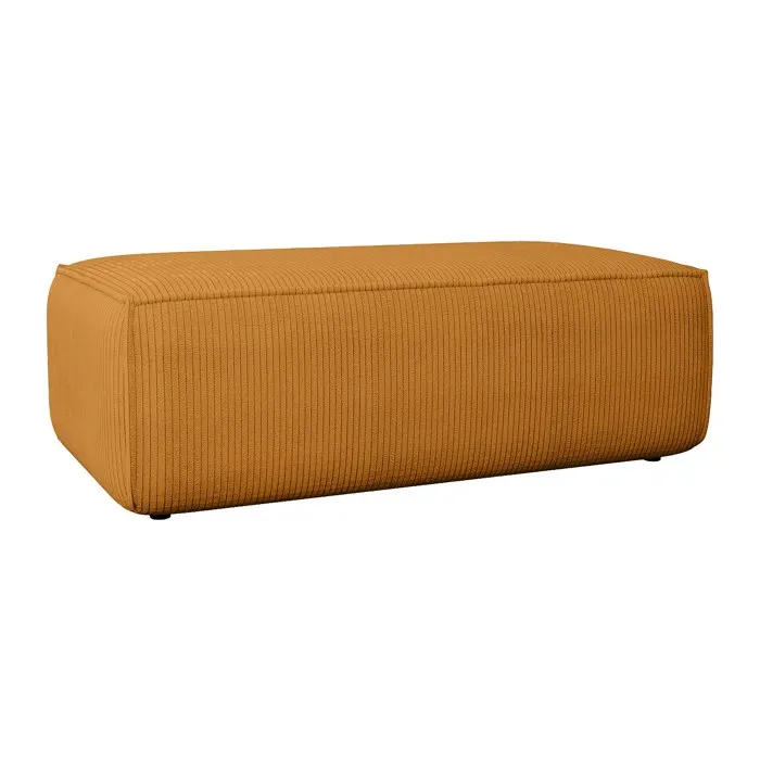 Pouf en velours côtelé orange clair AMELIA