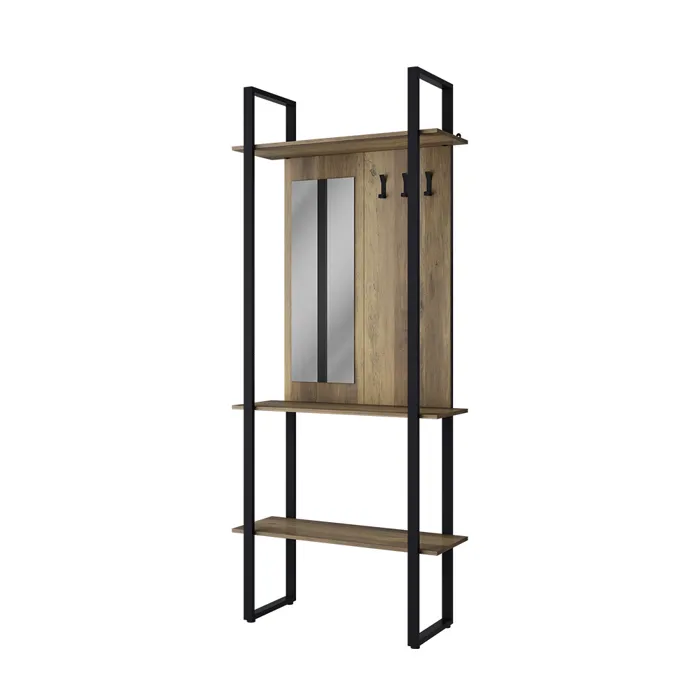 Vicco Vestiaire Anthracite 90x215cm avec crochet et miroir