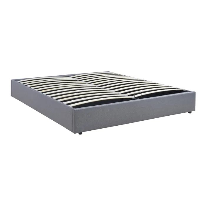 Lit coffre Nola 160 x 200 cm gris en.casa