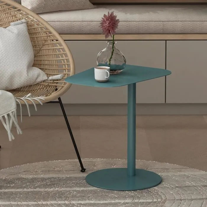 Table d'appoint Nastätten 50 x 50 x 38 cm bleu mat en.casa