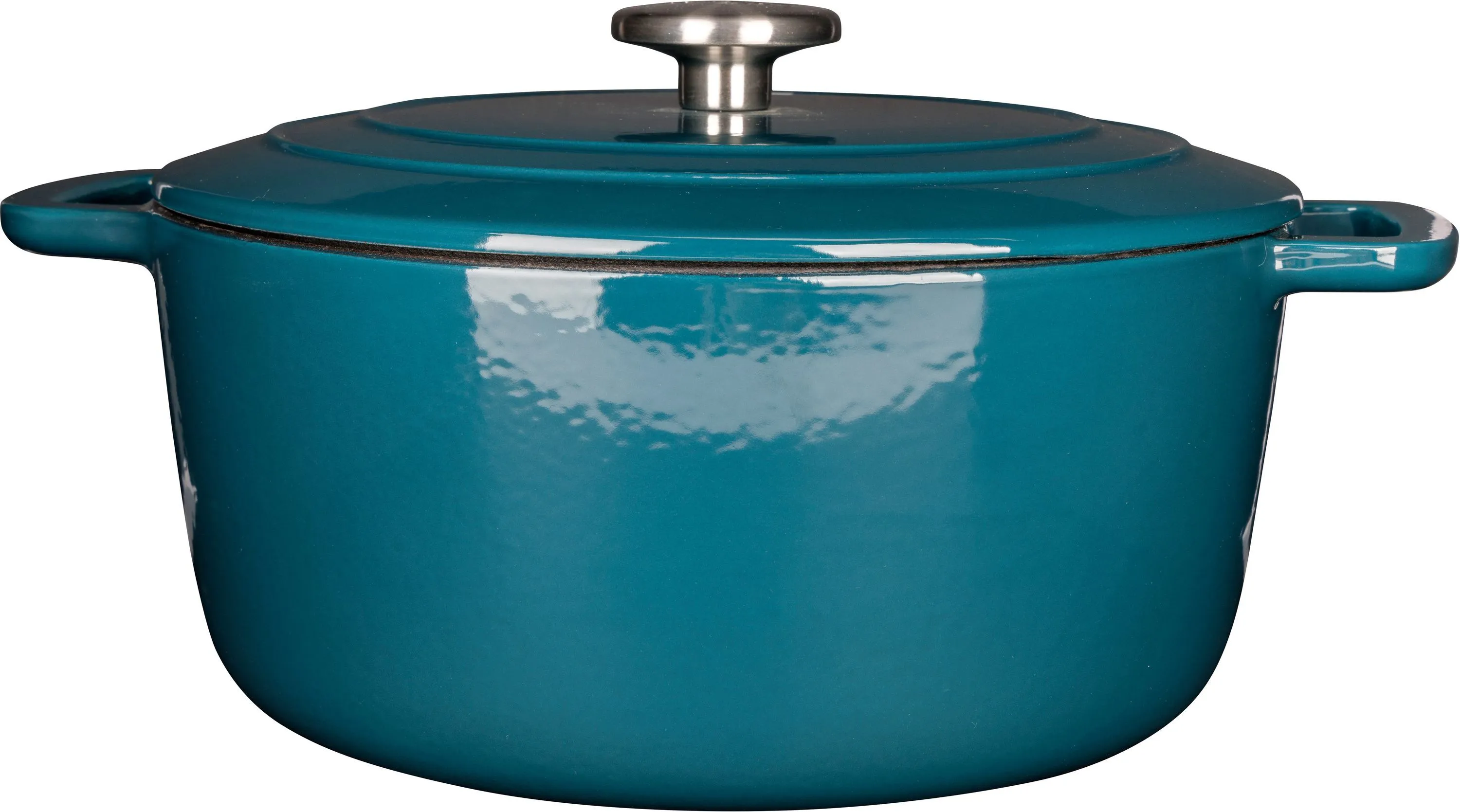 Cocotte Avec Couvercle - Fontestic - Fonte Émaillée- Ø28 Cm - 6,15 L - Tous Feux Dont Induction - Bleu