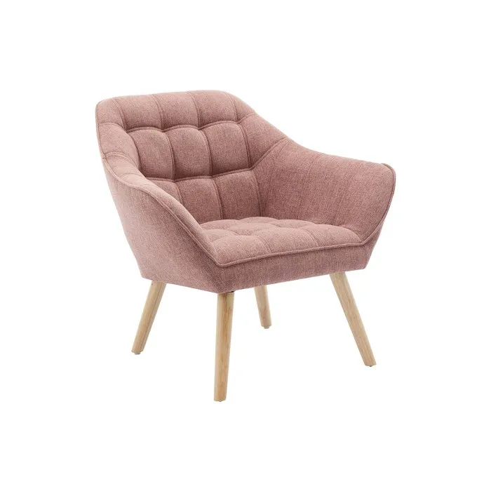 Fauteuil en tissu rose chiné CASERTA